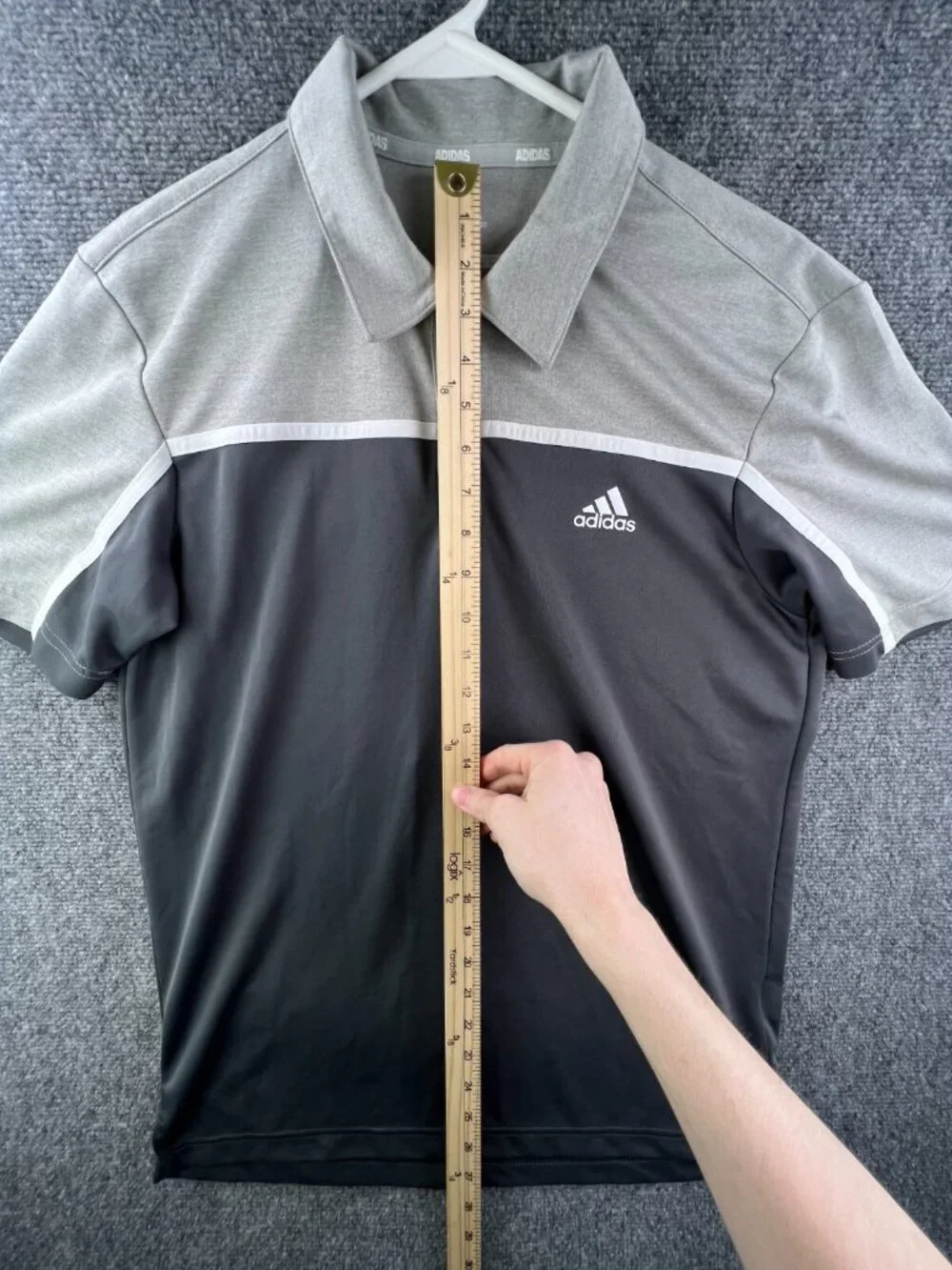 Adidas Golf Polo Short Sleeve Shirt Mens Size Medium Gray Adult Tennis Sports
